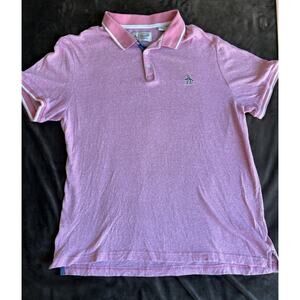 Vintage ORIGINAL PENGUIN by Munsingwear Pink Striped golf polo shirt Preppy L